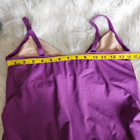 Lands End Underwire Tankini Tank Swim Top‎ Womens Sz 10 Ruffles Rouched - Picture 9 of 12